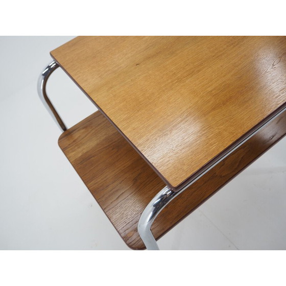 Image 1 of Vintage wooden and chrome console