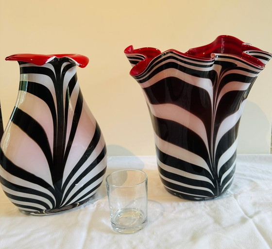 Image 1 of Set of vintage Italian designer vases - Empoli art glass (ca. 1970)