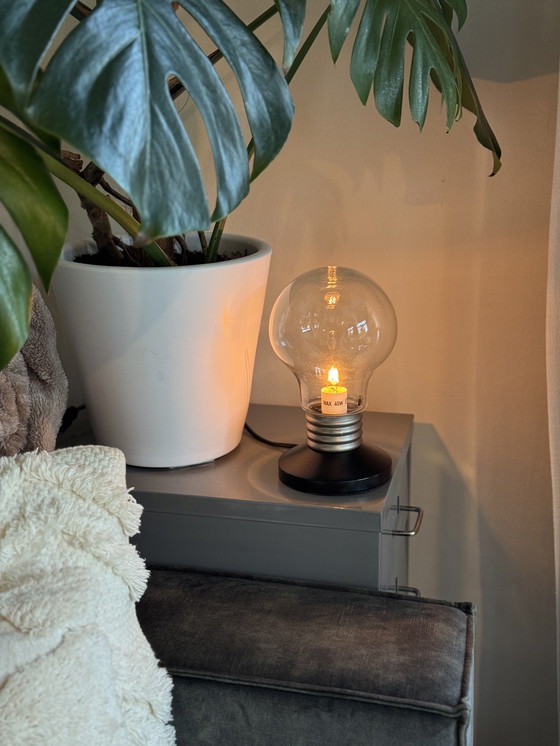 Image 1 of Vintage IKEA Blinda tafellamp glazen ‘bulb’ designlamp 2000s