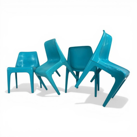 Image 1 of Set van 4 Schröder & Henzelmann Space Age eetkamerstoelen, 1970