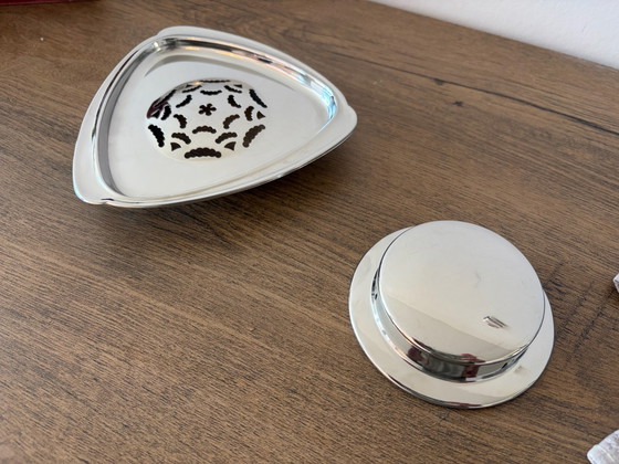 Vintage Mechanical Butter Dish « Coquillor », Triangular Shape, 50s/60s, Kitchen accessories, Other, Silver (photo 6 of 7)