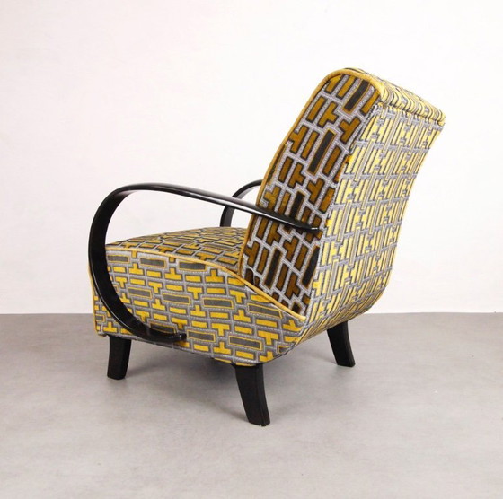 Image 1 of 2x Fauteuils "Gold Tetris" van Jindrich Halabala