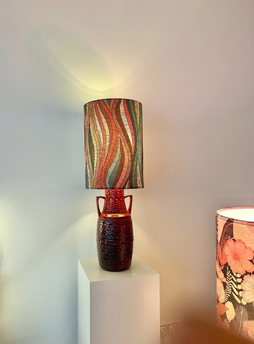 Large statement accent lamp made of Bay ceramic vase – model 608-45 (design: Bodo Mans)
