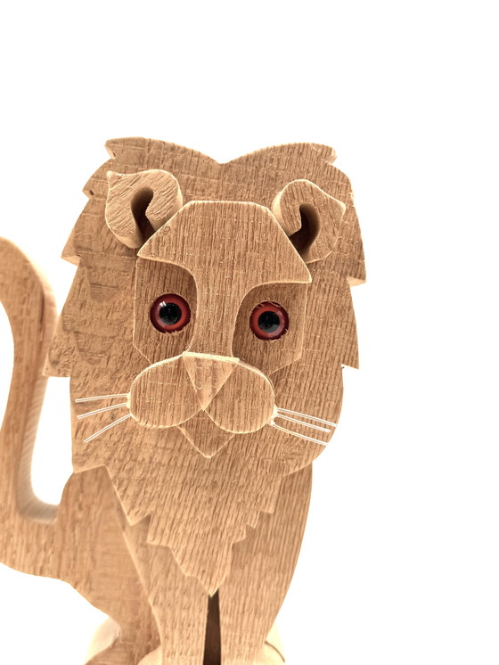 Image 1 of Bottega Michelangeli, escultura de león en madera, Orvieto, Italia, años 70