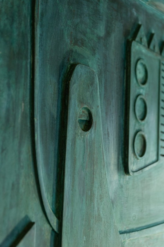 Image 1 of Victory of Segonzac. Carved and coppered triptych panel. Contemporary