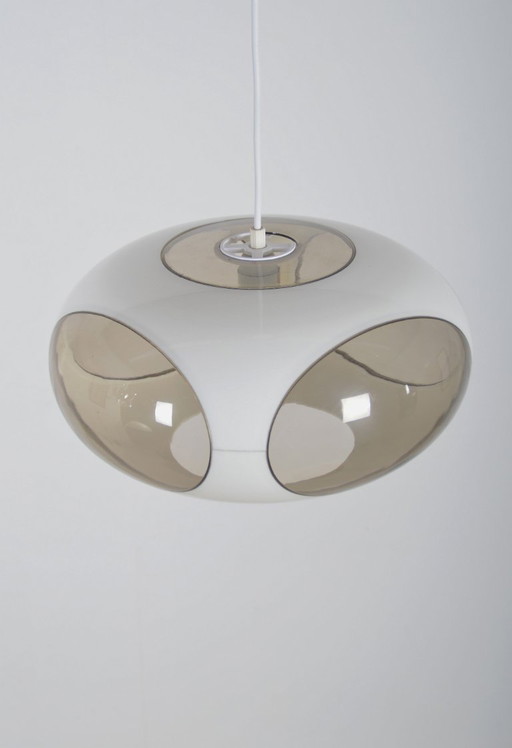 Lampe suspendue ovni de l'ère spatiale 'Bug Eye' (blanc) par Massive, 1970