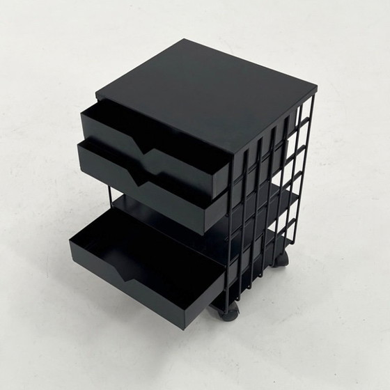 Image 1 of Wire Chest of 3 Drawers on Wheels by Bruna Rapisarda for Robots, 1980s