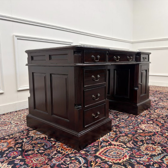 Classic English Desk Green Leather – Wood (photo 5 of 19)