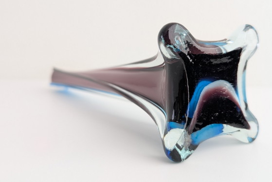 Image 1 of Vintage Murano Style Sommerso Vase – Purple & Blue – 1960s/1970s – 30 cm