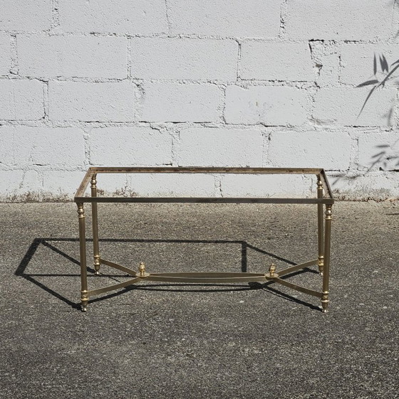 Image 1 of French Vintage Marble Coffee Table-Maison Jansen Cocktail Table-Lounge Table Hollywood Regency Style-70s