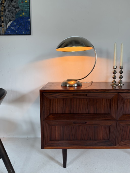 Lampe de table vintage chromée style Art déco, Hillebrand années 70