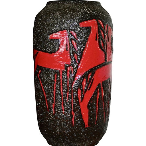 Jarrón de cerámica vintage de Scheurich, Alemania, 1970