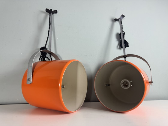 Image 1 of 2er-Set orangefarbene Raumfahrtlampe