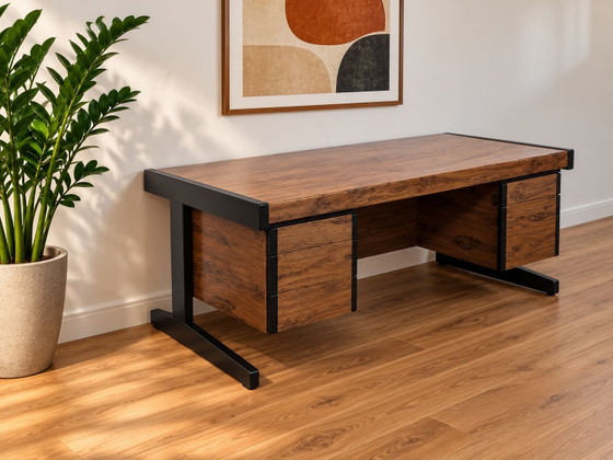 Vintage Scandinavisch design bureau van MEX Mobelfabrik, Meubels, Metaal, Kunststof, Zwart (foto 4 van 10)