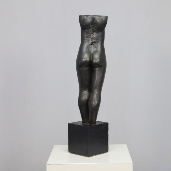 Image 1 of Bronzene stehende weibliche Torso-Skulptur von Francine Govers, 1990er Jahre