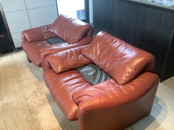 Zitbanken met bijhorende poef – Cassina, Bankjes, Leather (photo 4 of 5)