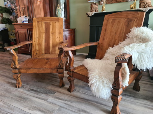 2 Antique Mid - Century Convent/Claw Chairs