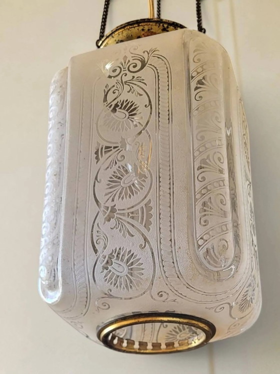 Pendelleuchte / Art Deco Laterne – Pendelleuchten, Crystal, Glass (photo 8 of 11)