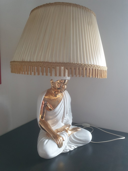 Lampe de table vintage Hollywood Regency « Bouddha » – Dans le style de Domenico Zanotto – Fabriquée en Italie, années 1970