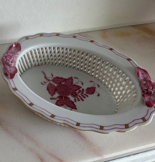 Herend Apponyi Purple Openwork Basket – decoratieve objecten, Other