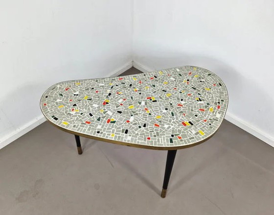 Mesa de Centro Mosaico Mid-Century, Libros de arte, Latón, Negro, Mid Century Modern (foto 4 de 10)