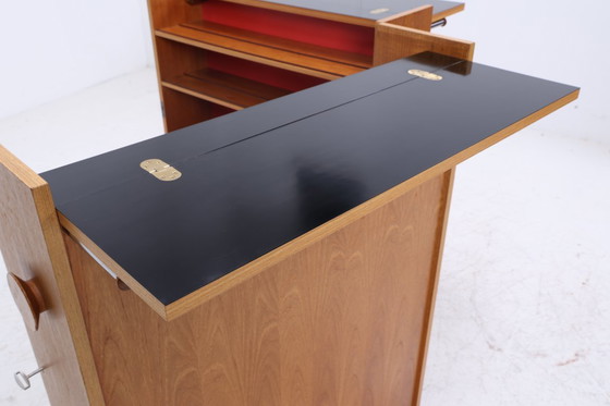 Image 1 of Rare armoire de bar de Johannes Andersen | Mid Century Bar | 60s pliable Vintage Teck Rollbar bois #09-06