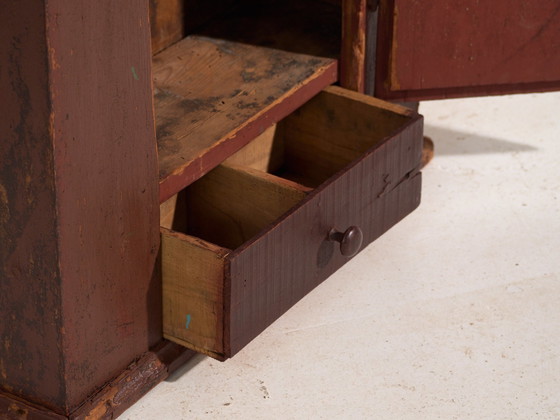 Antique painted cabinet in pine wood – Central Europe, circa 1900 – Storage cabinet (photo 33 of 40)