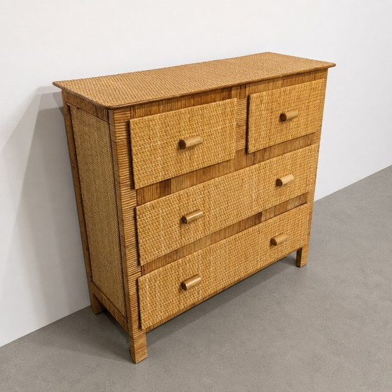 Image 1 of Vintage ladekast van rotan in Riviera-stijl, jaren 70