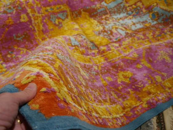 Image 1 of Zijden vloerkleed - Modern design vloerkleed Heriz zijde 300 x 250