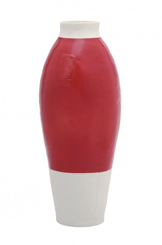 Image 1 of red white vase Hella Jongerius