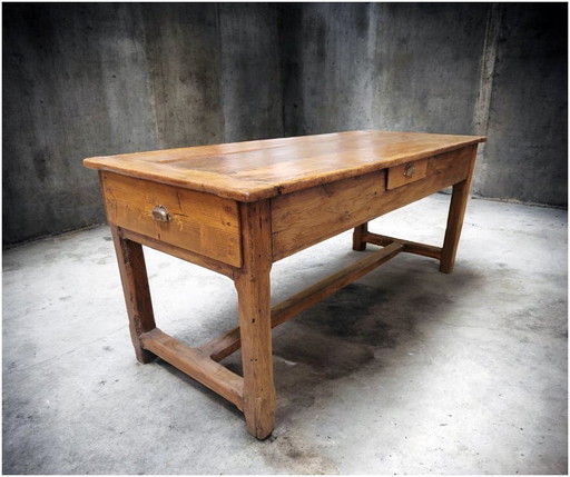 Superb farmhouse table, draper's table, solid oak, 19th century or earlier