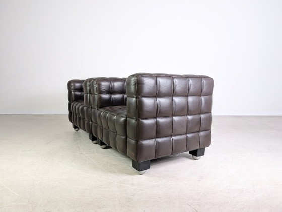 Image 1 of 2x Sillones originales Wittmann Kubus Josef Hoffmann cuero marrón