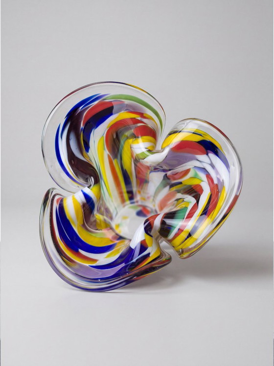 1x Mid-Century Murano-stijl Spatter Glass Vaas – Jaren 60/70 – 26 cm – Glaskunst (photo 9 of 11)