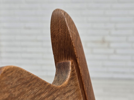 Image 1 of 1970 Set van 6 Deense eetkamerstoelen, originele staat, eikenhout, meubelwol