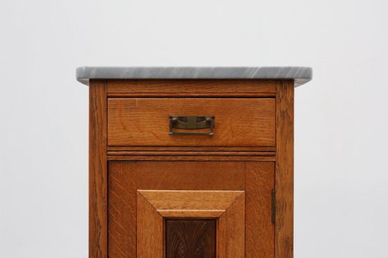 Image 1 of Deux fêtes de fin d'année Art Nouveau avec une plaquette en bois de Geo Verbanck, année 1920