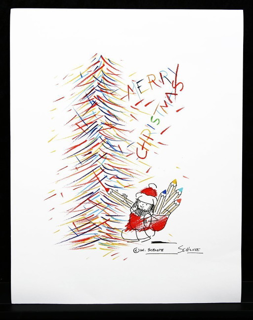 CHRISTMAS: Schlote, Wilhelm - Merry Christmas - Giclee / Hahnemühle
