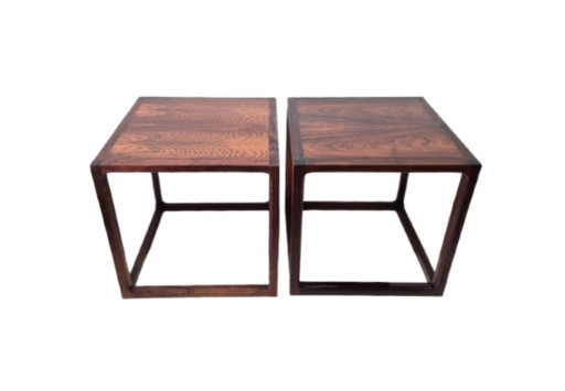 Paire de tables d'appoint scandinave en palissandre, Kai Kristiansen 1960