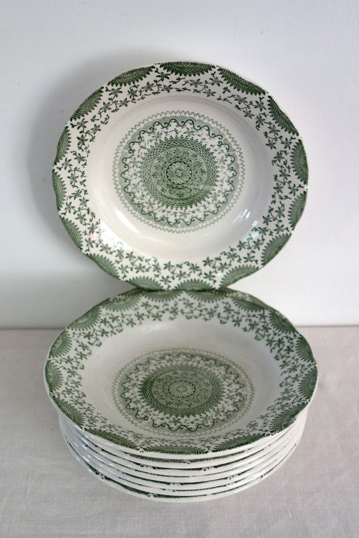 8 platos hondos de loza Fine Ware