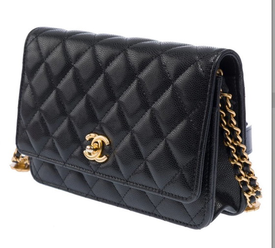 Image 1 of Sac CHANEL Wallet on Chain en Cuir Noir - 103397