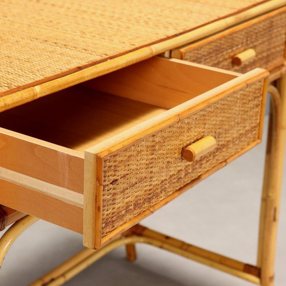 Image 1 of 1970s bamboo console table