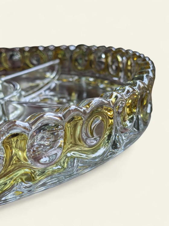 Vintage Snack Bowl by Walther Glass | yellow-clear glass | 1970s – Mid Century Modern (photo 4 of 6)