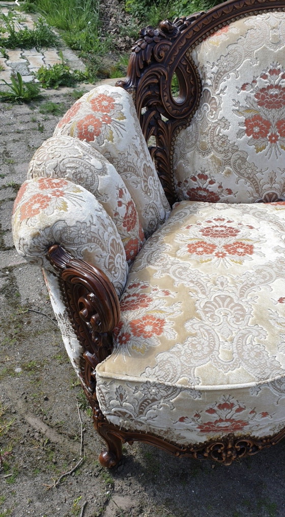 Image 1 of Italiaanse barok bank met fauteuils 