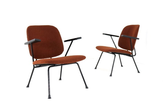 Image 1 of  Set 2 Gijs van der Sluis fauteuils "No. 12"  vintage nieuw gestoffeerd