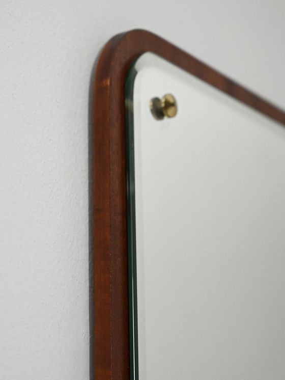 Image 1 of Zweedse rechthoekige teakhouten spiegel "Sara" model