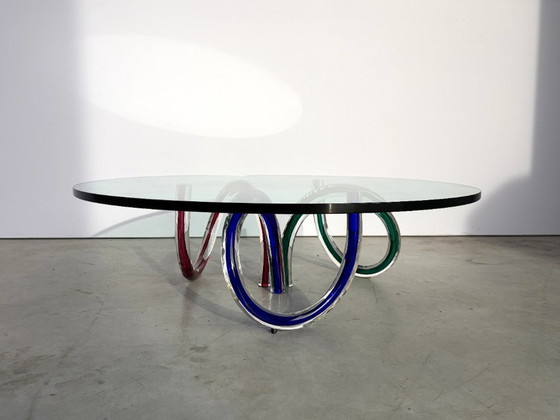 Tavolino da caffè in vetro di Murano di Maurice Barilone, anni '80 – Roche Bobois, Tavolini da caffè (photo 2 of 11)