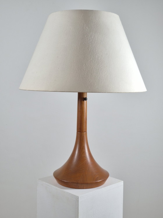 Danish Vintage Mid Century Teak Table Lamp Scandi – Brass, Wood (photo 10 of 15)