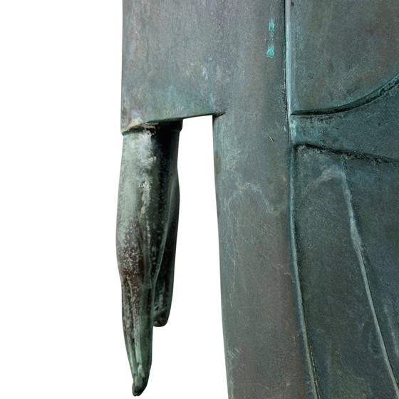 Monumental Thai Bronze Buddha – Sukhothai Style – Dated 1961 – 190 cm – Sculpture (photo 15 of 20)