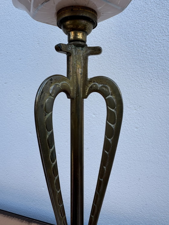 Lámpara Art Déco de bronce y cristal de Clichy – Lámparas de mesa, Bronze, Glass (photo 8 of 15)