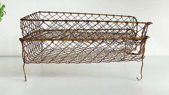 Image 1 of Vintage brass wire letter trays