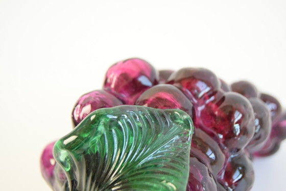 Image 1 of Weintrauben-Skulptur aus tschechischem Glas, mundgeblasenes Kunstglas, 1970er Jahre